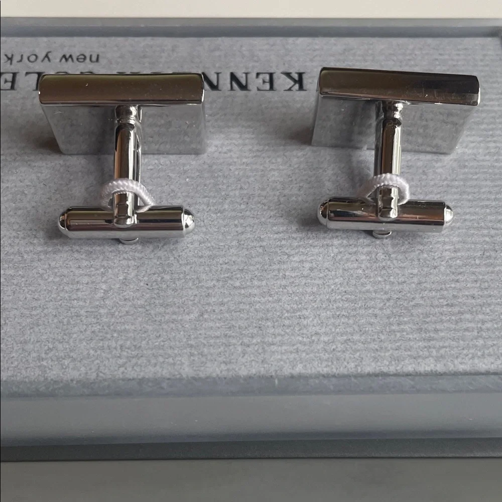 NWT - Kenneth Cole Silver and Pink Cufflinks